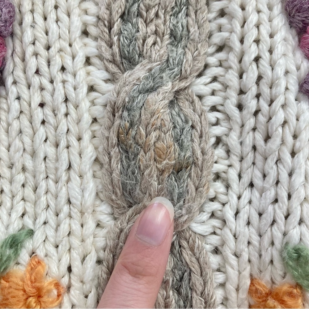Vintage Huntington Ridge Hand-Knit Floral Sweater - Picture 7 of 11